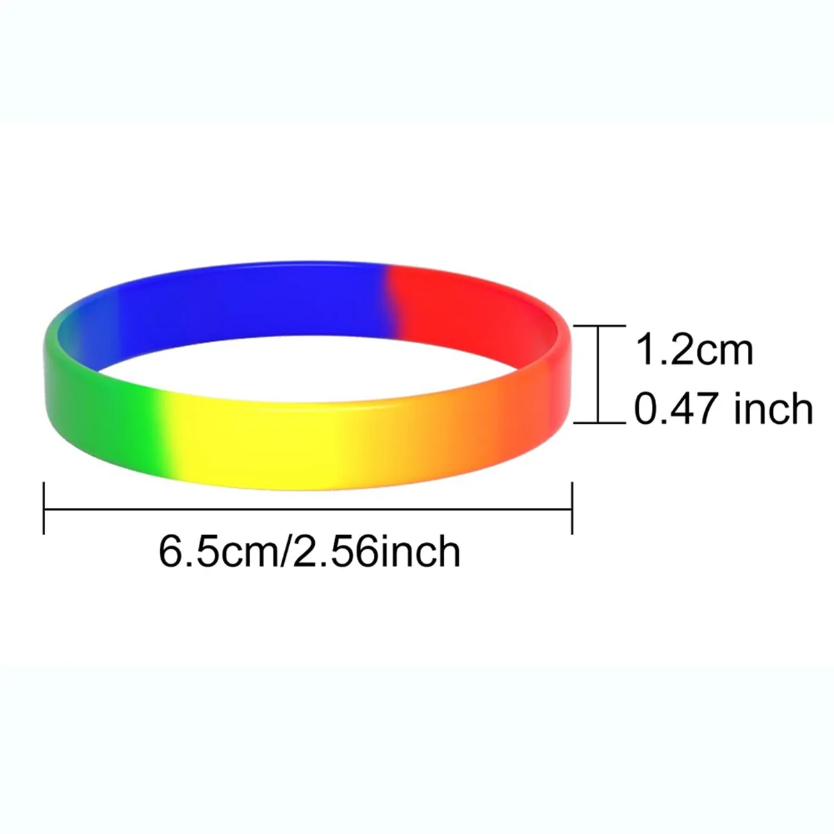 100 Pcs Wristband Bulk Silicone Rainbow Wristband Pride Bracelet Gifts Pride Accessories Party Decorations Supplies