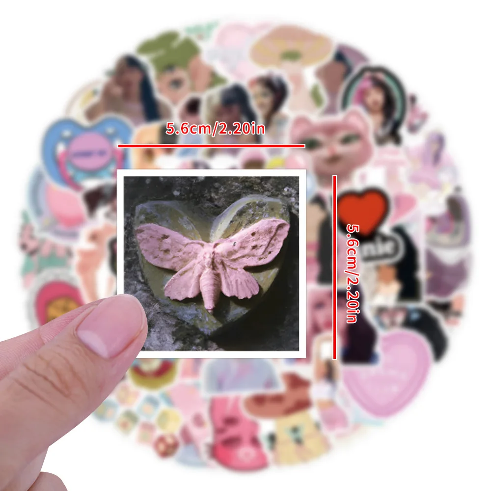 60pcs Melanie Martinez Singers Stickers DIY Decals Album Suitcase Scrapbook Phone Guitar Fridge Car Sticker Decoration Toy Gifts