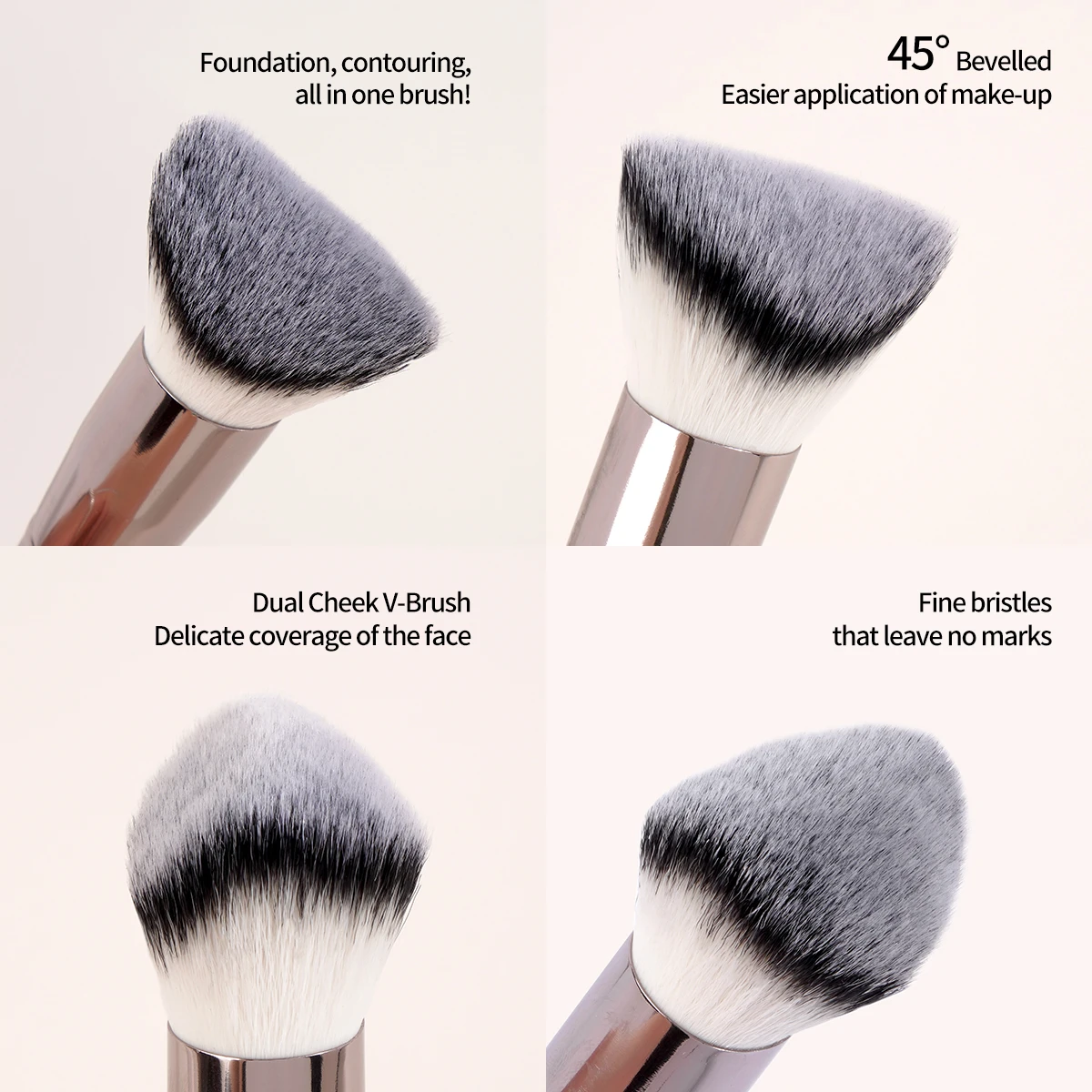 MAANGE Angled Contour Makeup Brush Premium Synthetic Hair Kabuki Foundation Brush for Base Makeup Blending Liquid Cream Powder