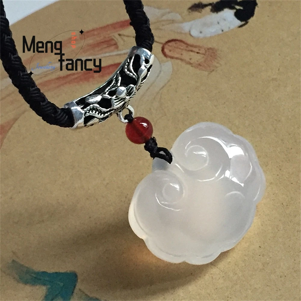 

The White Chalcedony Ruyi Lock Pendant, The Ice Lady Baby Ruyi Lock Pendant, Rivals Jadeite Fashion Jewelry Best Selling Elegant