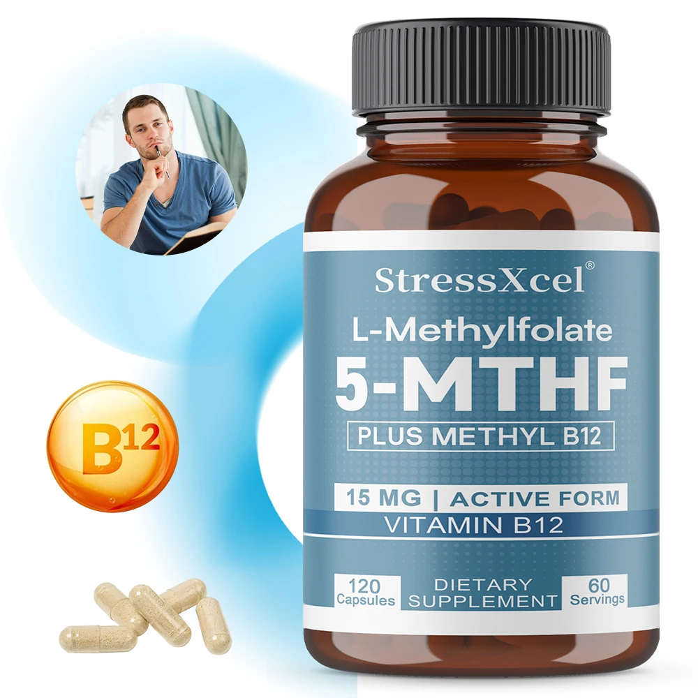 

L-Methylfolate Supports Mood, Brain Health, Enhances Memory, Focus and Clarity, Boosts Cognitive Function, Replenish Energy