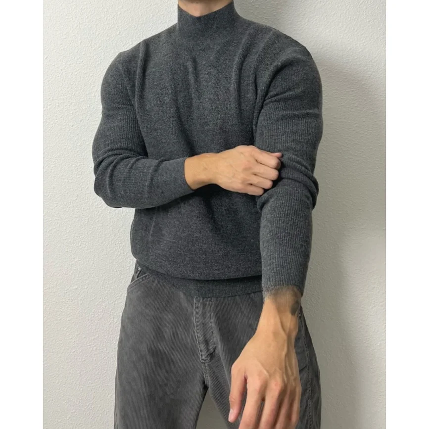 

Special Forces f High Ne Knitted Sweater Muscle Men Hard Han Slim Long Sve Woolen Sweater Trendy mid Ne Base Layer ...