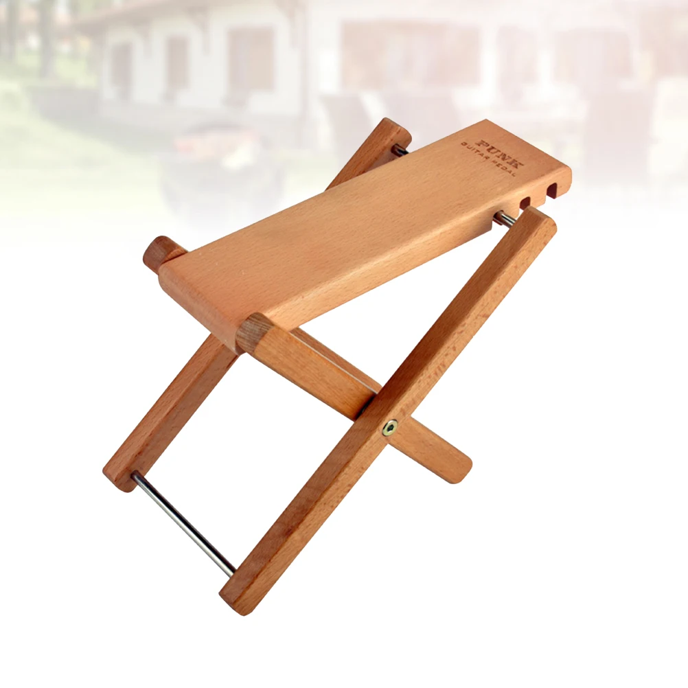 

Guitar Solid Wood Pedal Classical Guitar Footstool Three-gear Height Adjustable Pedal Guitar Accessories(Wood Color)