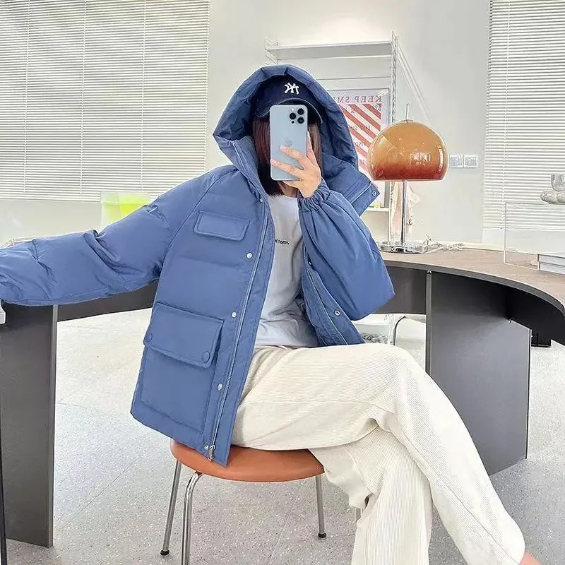 2025 Thick Extra Large Bread 300 Student Cotton Jacket Down Cotton Jacket Korean Edition Loose Winter Coat Cotton Coat New Style