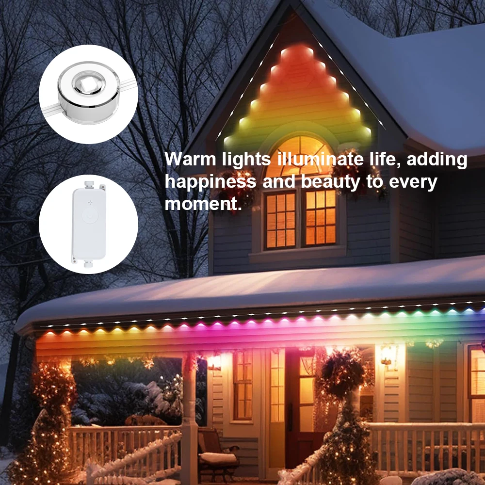 Permanent Outdoor Light Smart RGBIC Eaves Lights Waterproof for Outdoor Decor/ Garden Decor Work with Alexa, Google Assistant image 4