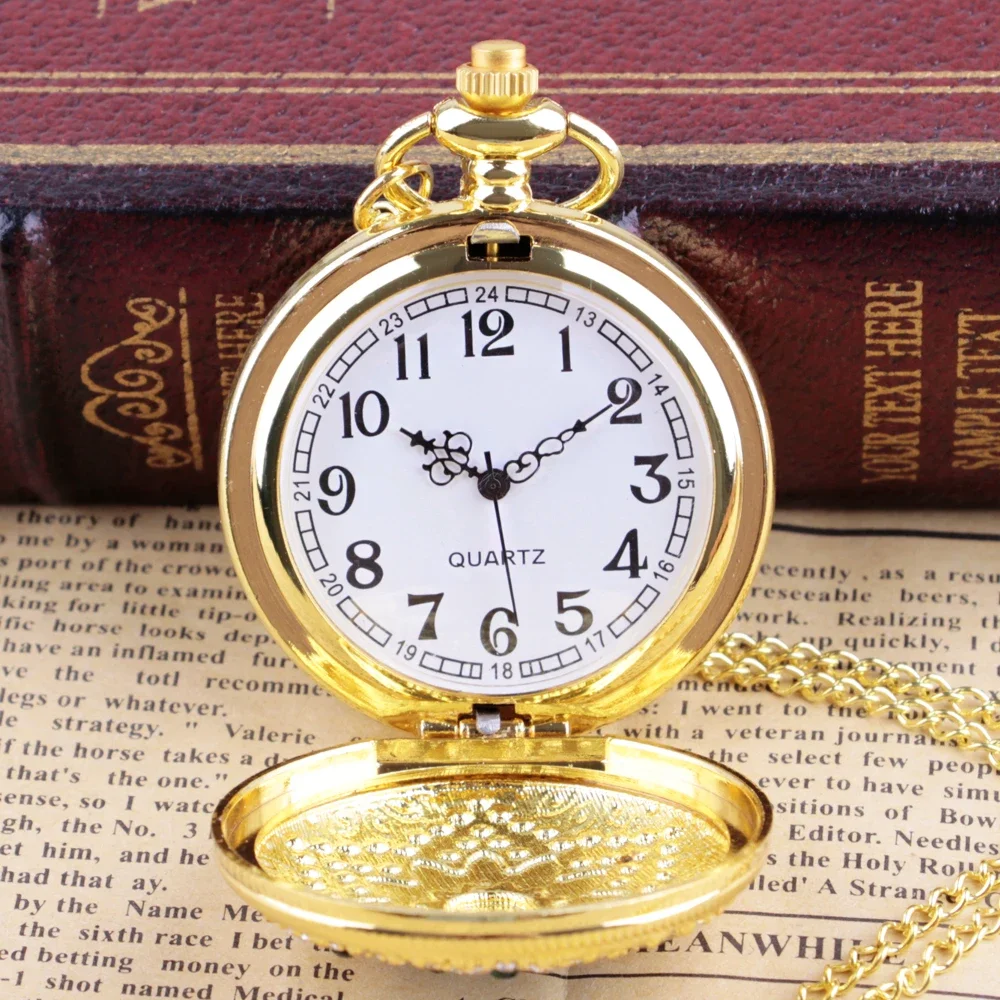 Display Digital Quartz Pocket Watch para senhoras, Ouro, Luxo, Vintage, Elegante, Pingente, Colar, Premium, Melhor Presente