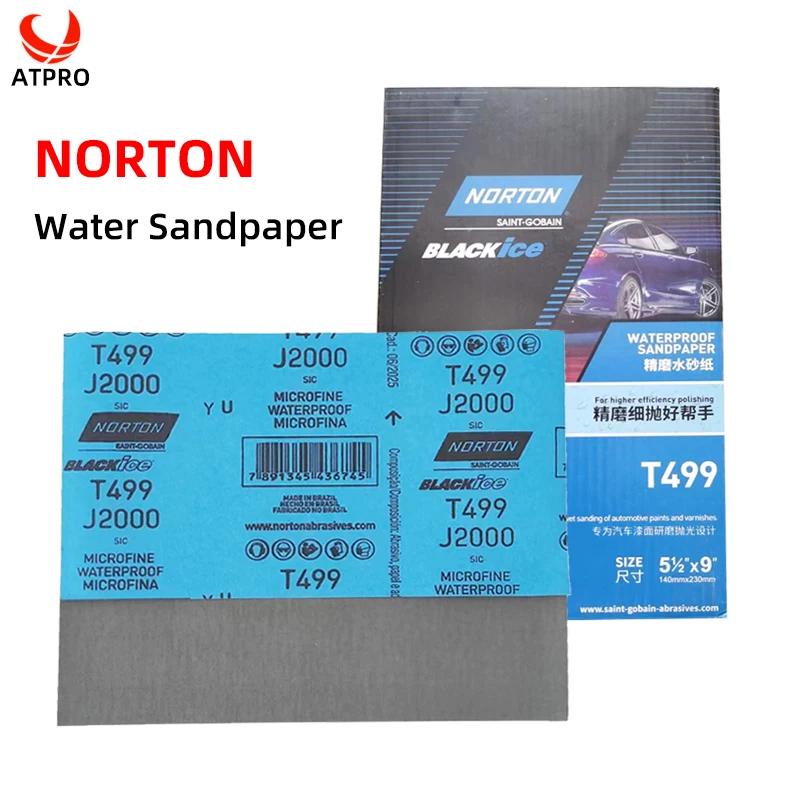 

Norton Water Sandpaper 1500 2000grit Dry Sandpaper 230x140mm Suitable For Car Polishing, Metal Wood