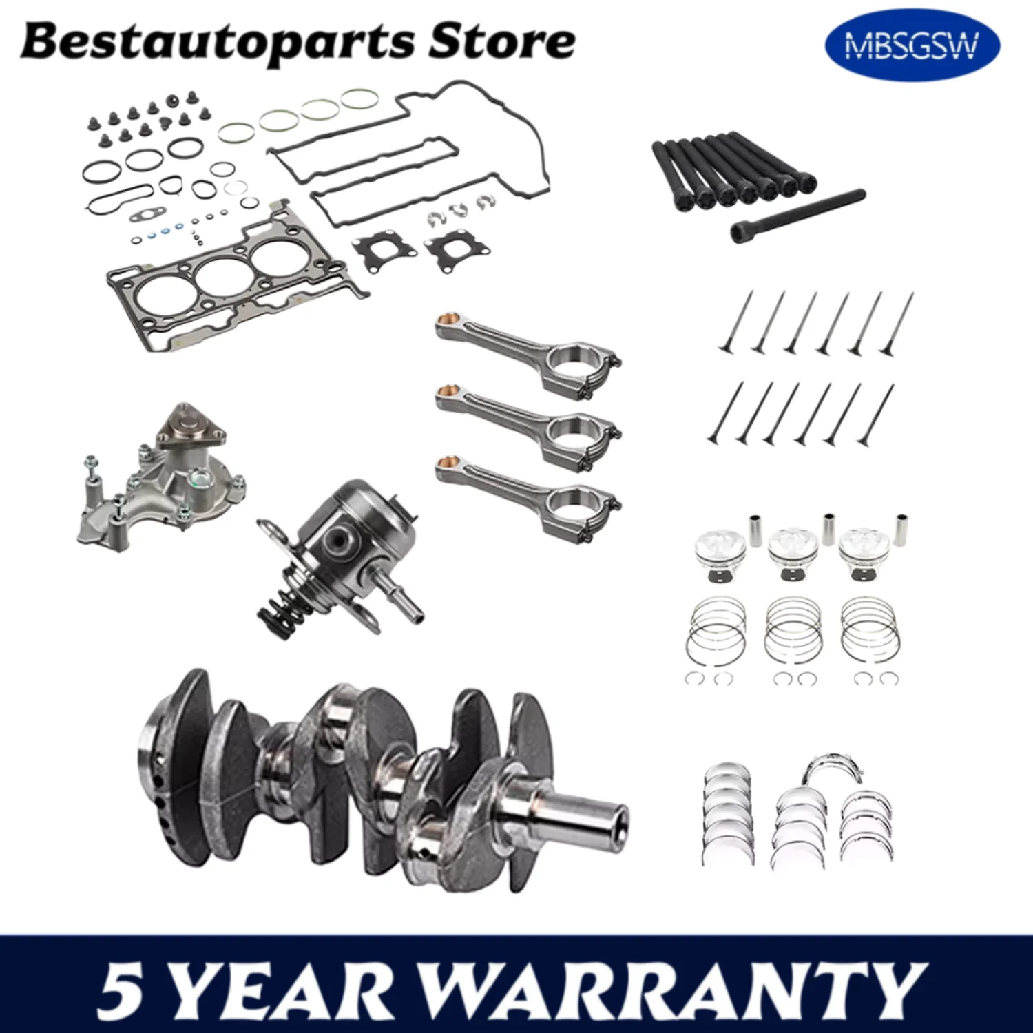 AUTO ENGINE PARTS Overhaul Rebuild Kit OIL WATER PUMP Crankshaft KIT FOR FORD FOCUS M1DA 1.0L L3 1.0 L T PETROL 2012-2024