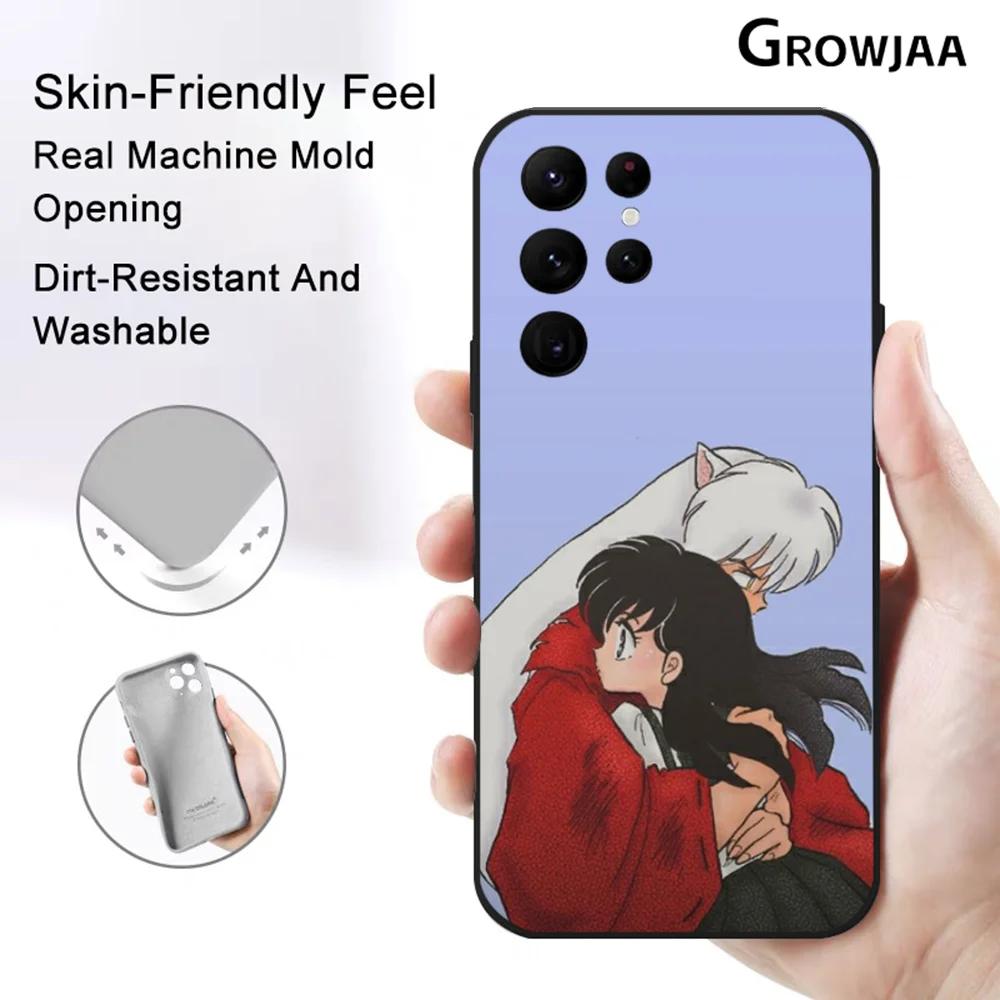 Japan Anime I-Inuyasha Phone Case for Samsung Galaxy S24 Ultra S22 S23 Ultra S21 S20 5G Protective Silicone TPU Anti Drop Funda