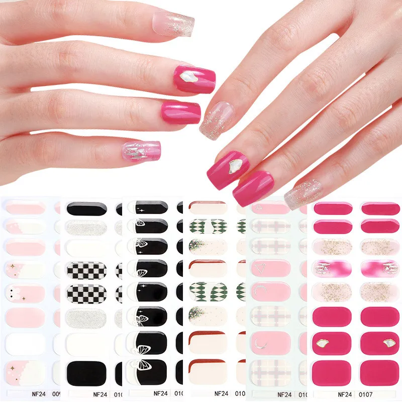 

Гелевые полуотвержденные наклейки для ногтей Водонепроницаемые темные эльфийские французские УФ-наклейки для ногтей