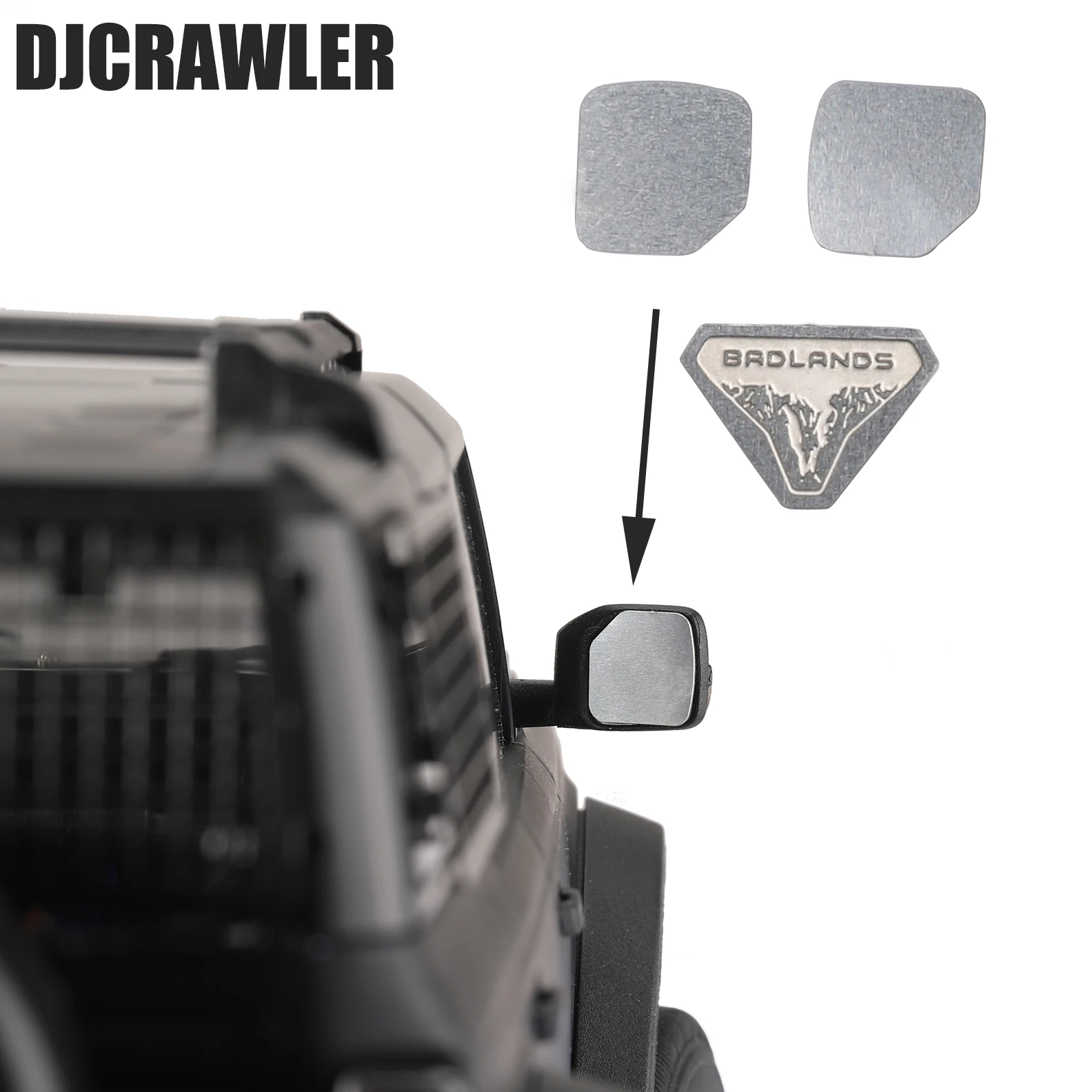 DJC 1/18 Metal Rearview Mirror Reflector Lens for TRX-4M TRX-M4 Bronco Defender RC Crawler Car Modified Parts Accessories