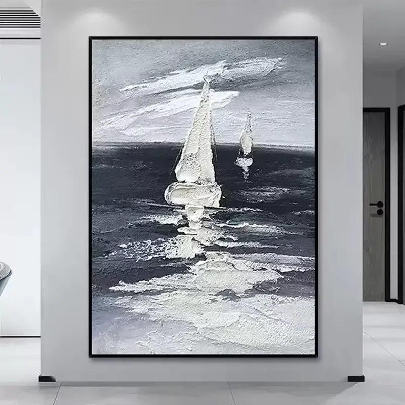 Pintura a Óleo Abstrata Personalizada Feita à Mão em Tela para Decoração de Casa, Atacado de Fábrica para Sala de Estar