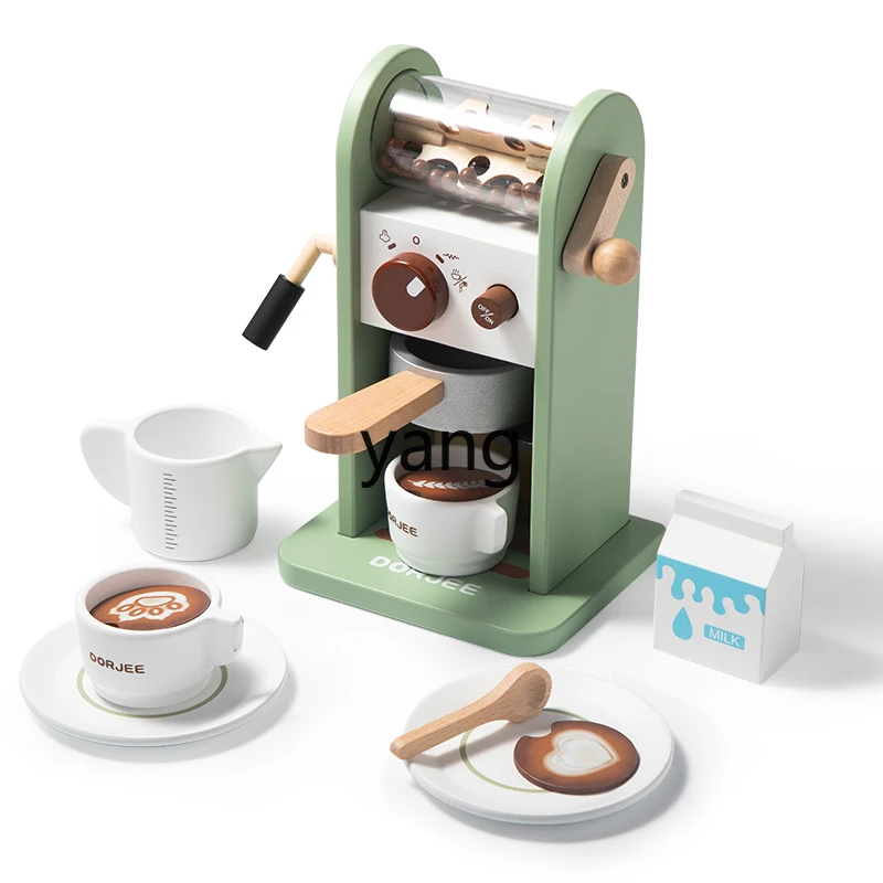 L'm'm Wooden Play House Coffee Machine Suit Boys and Girls Children Education Kitchen Toys Role Playing Game