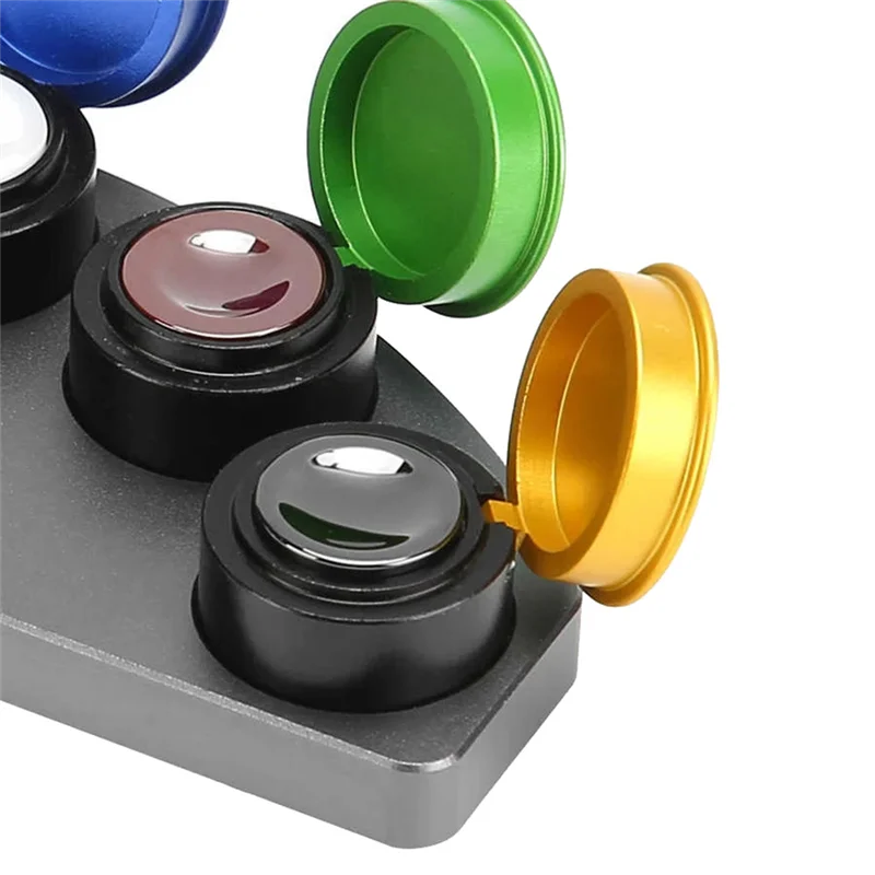 APB-นาฬิกาน้ํามัน DIP Oiler Stand Die Cast 5 Oiler จานถ้วยพร้อมฝาครอบนาฬิกาซ่อมน้ํามันจาระบีเก็บเครื่องมือสําหรับช่างซ่อมนาฬิกา
