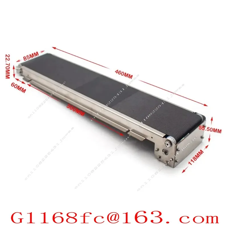 Stainless Steel Mini Conveyor 460MM/552MM Vending Machine Track Cargo Channel DC 24V Automatic Conveyor Belt Load 3.5-5KG 35RPM