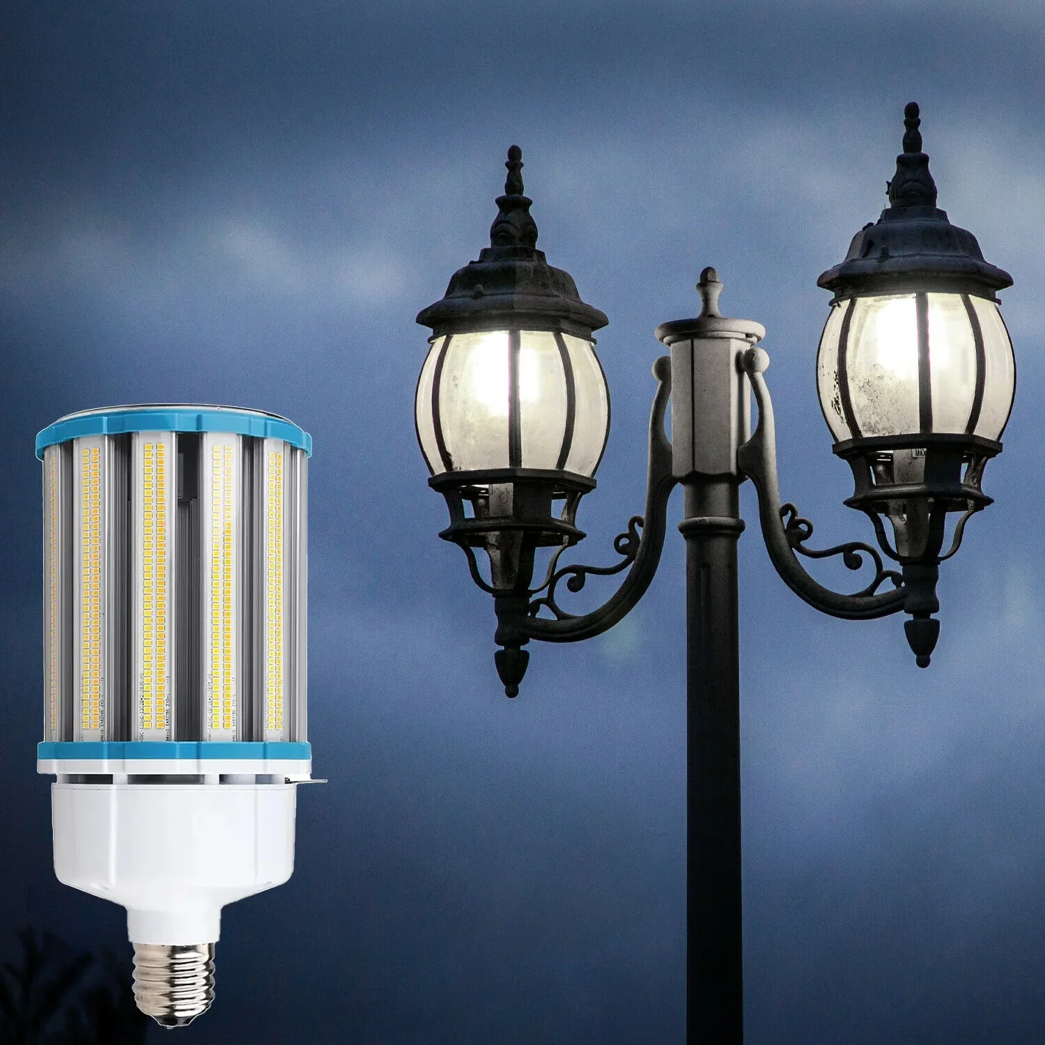 80W 100W 120W調光対応LEDコーン電球 E39口金 ガレージ/倉庫/屋外/街路/エリア照明 アルミ製LED電球