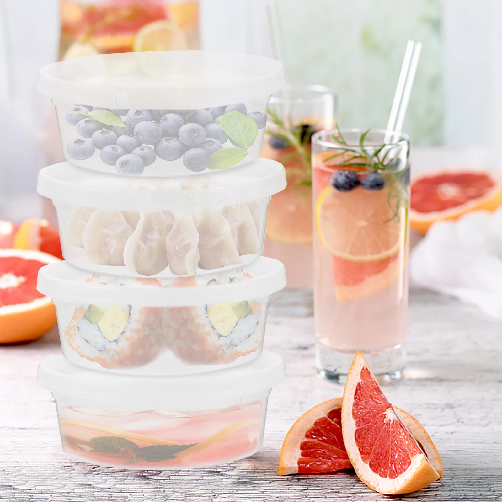 

20 Pcs Food Storage Containers with Lids Portion Cups Condiment Box Plastic Pp Meal Prep Sauce Small