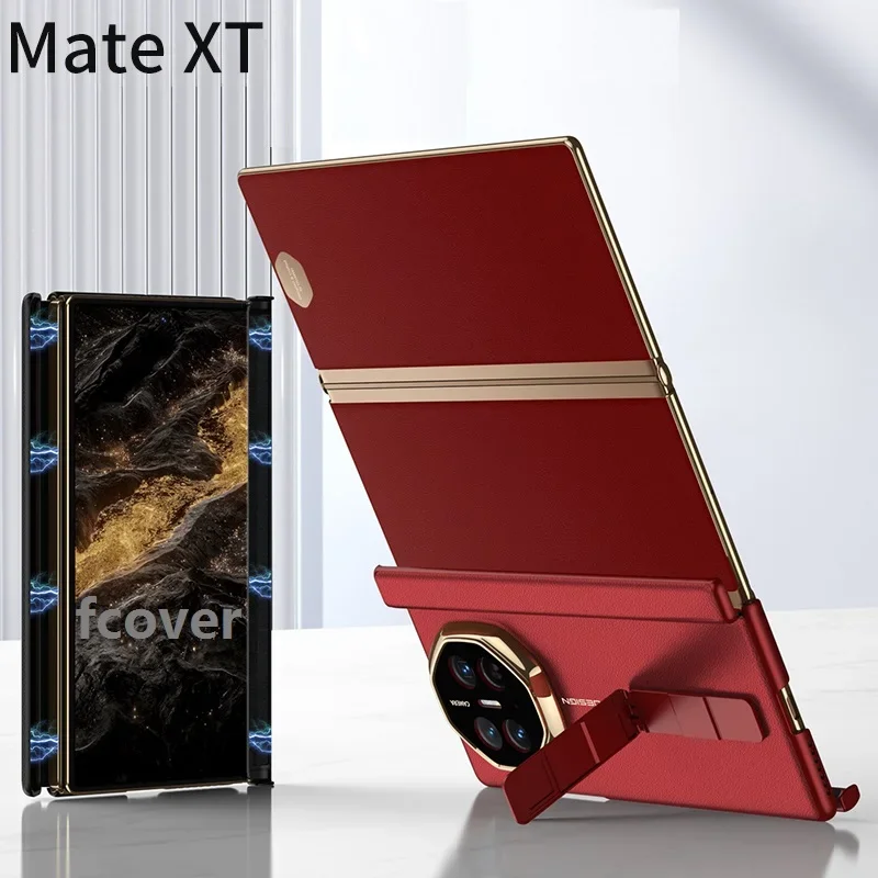 حافظة هواوي ميت XT Masterpiece: جلد طبيعي ثلاثي الطي، مقاوم للصدمات من الدرجة العسكرية، 360 درجة °   واقي عدسة الكاميرا