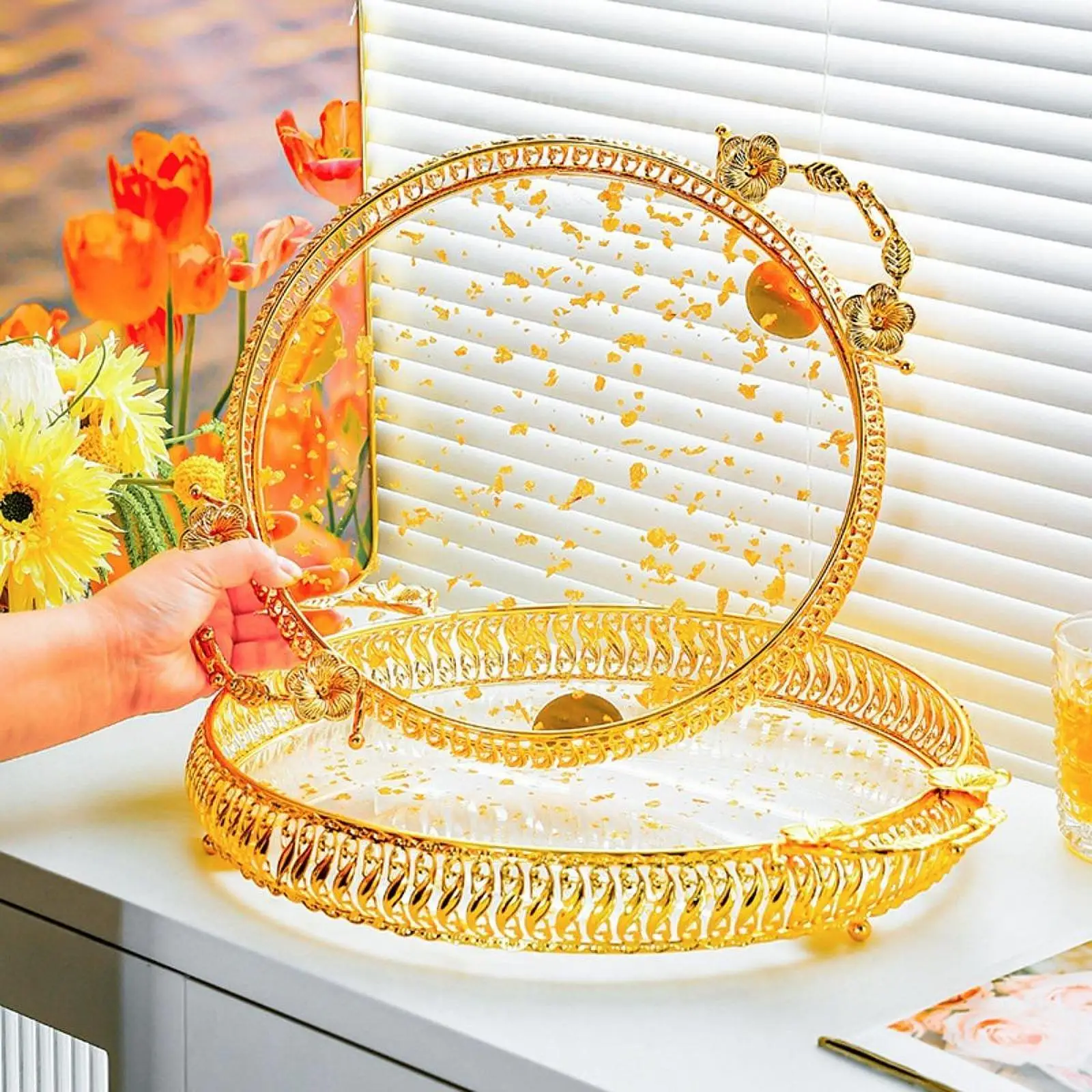 Bread Candy Tray Snack Fruit Plate Home Decor Acrylic Versatile Cake Trays Vegetable Storage Plate for Restaurant Household