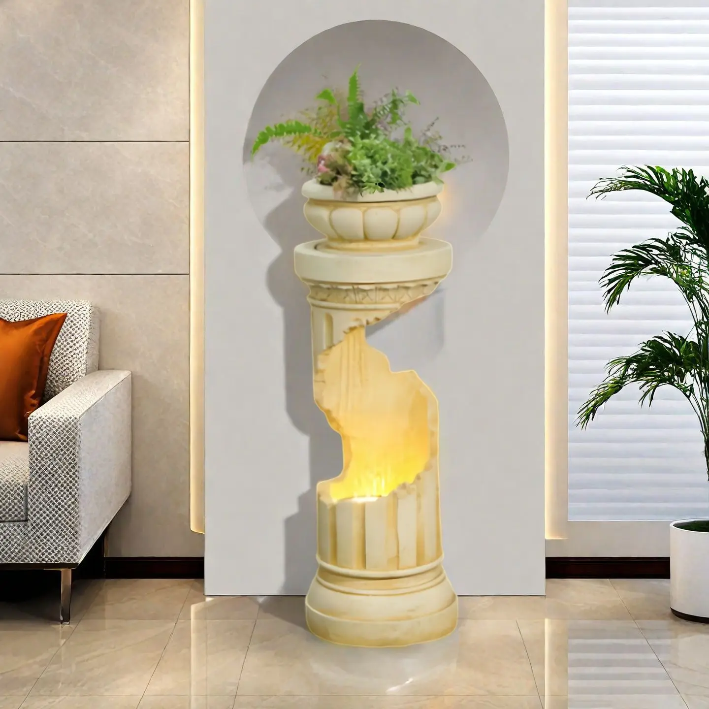 yjq simple modern light luxury flowing water ornament living room entrance fountain circulating water floor decoration