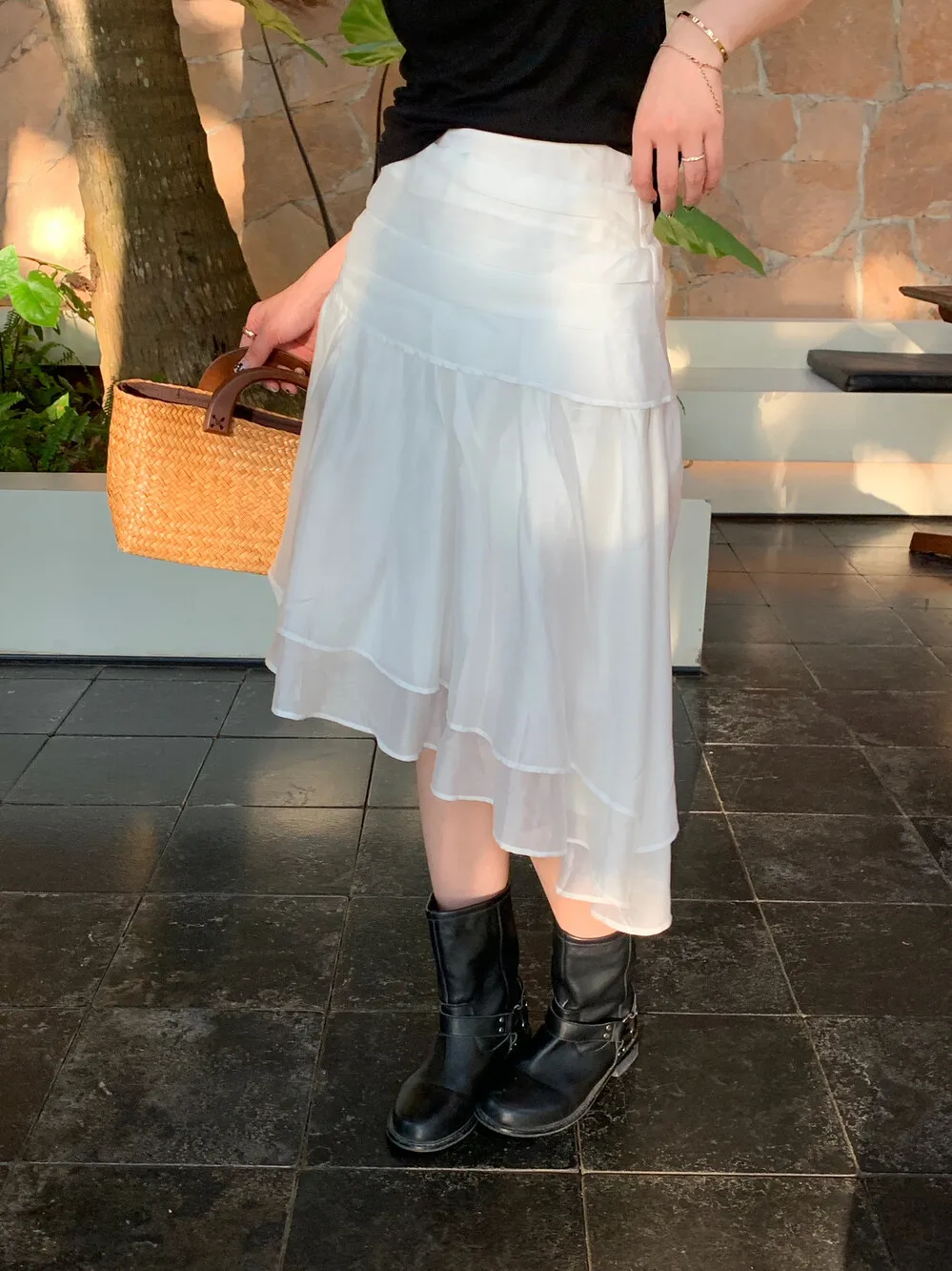 

Элегантная асимметричная юбка А-силуэта Lilian с высокой талией, коллекция Весна, деловой стиль, женская мода, премиум качество