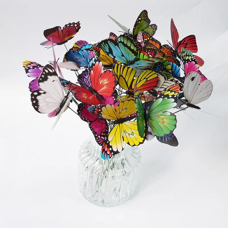 10pcs Butterflies Garden Yard Planter Colorful Whimsical Butterfly Stakes Decoracion Outdoor Decor Flower Pots Decoration