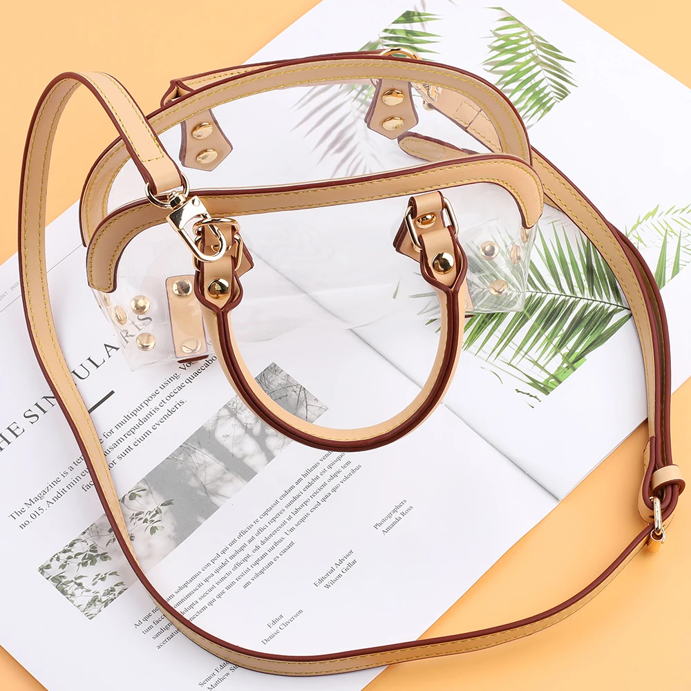 DIY Transparent PVC Cosmetic Handbags Fashion Portable Bucket Messenger Bags Simple Clear Casual Tote Women Crossbody Bag