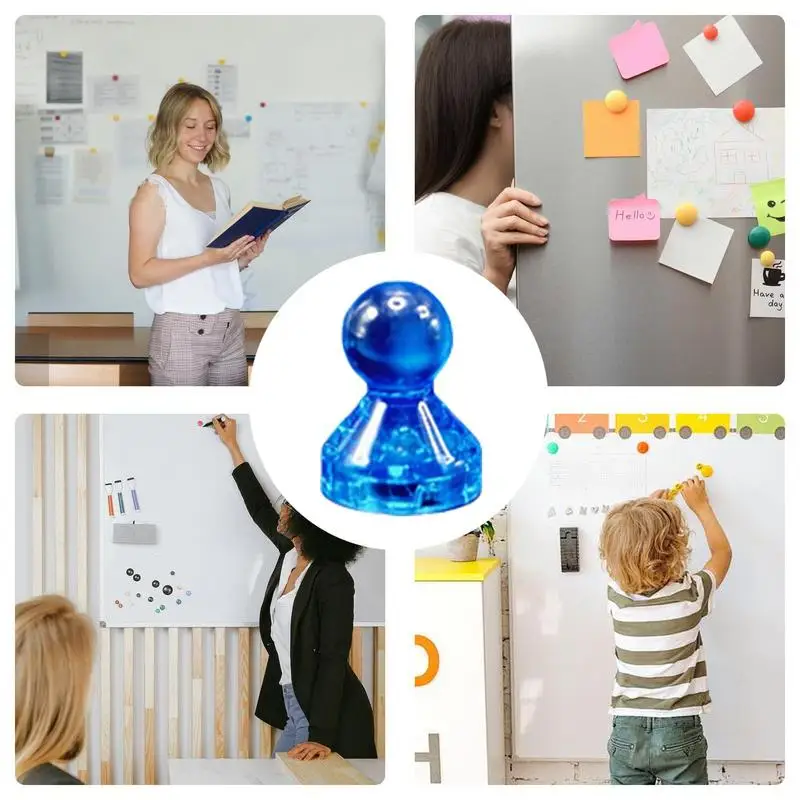 Colorido forte ímã Push Pins, Fun Pushpins magnéticos, geladeira ímã, decorativo, sala de aula, 10pcs