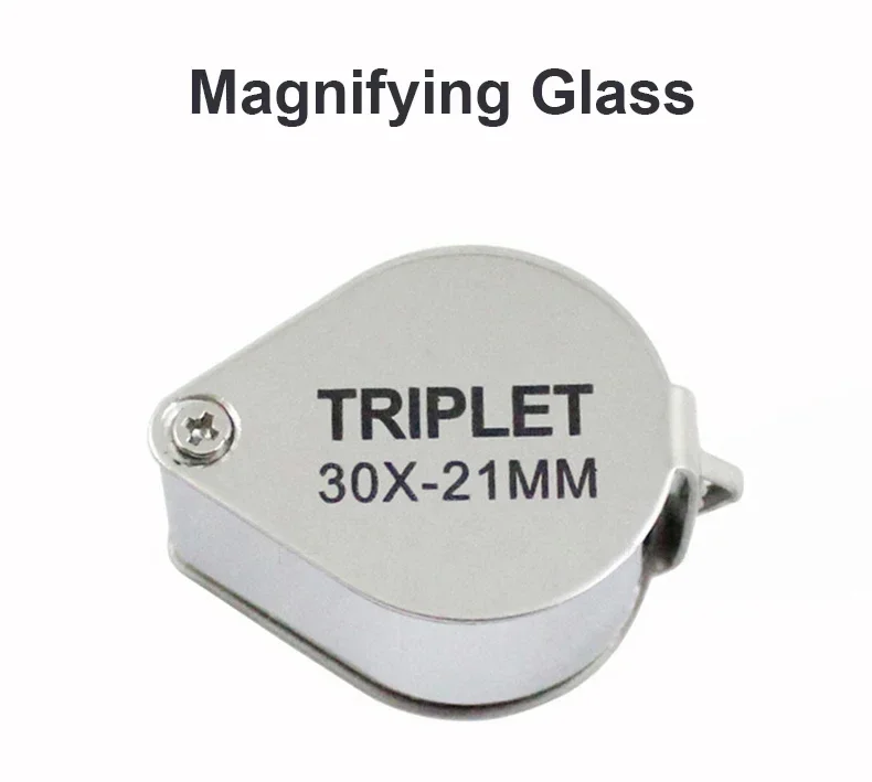 10x 20x 30X 21mm Hochvergrößernde Metall-Lupenbrille mit Faltgläsern Kleine Tragbare Juwelier-Etiketten-Identifikationslupe – Detail 1