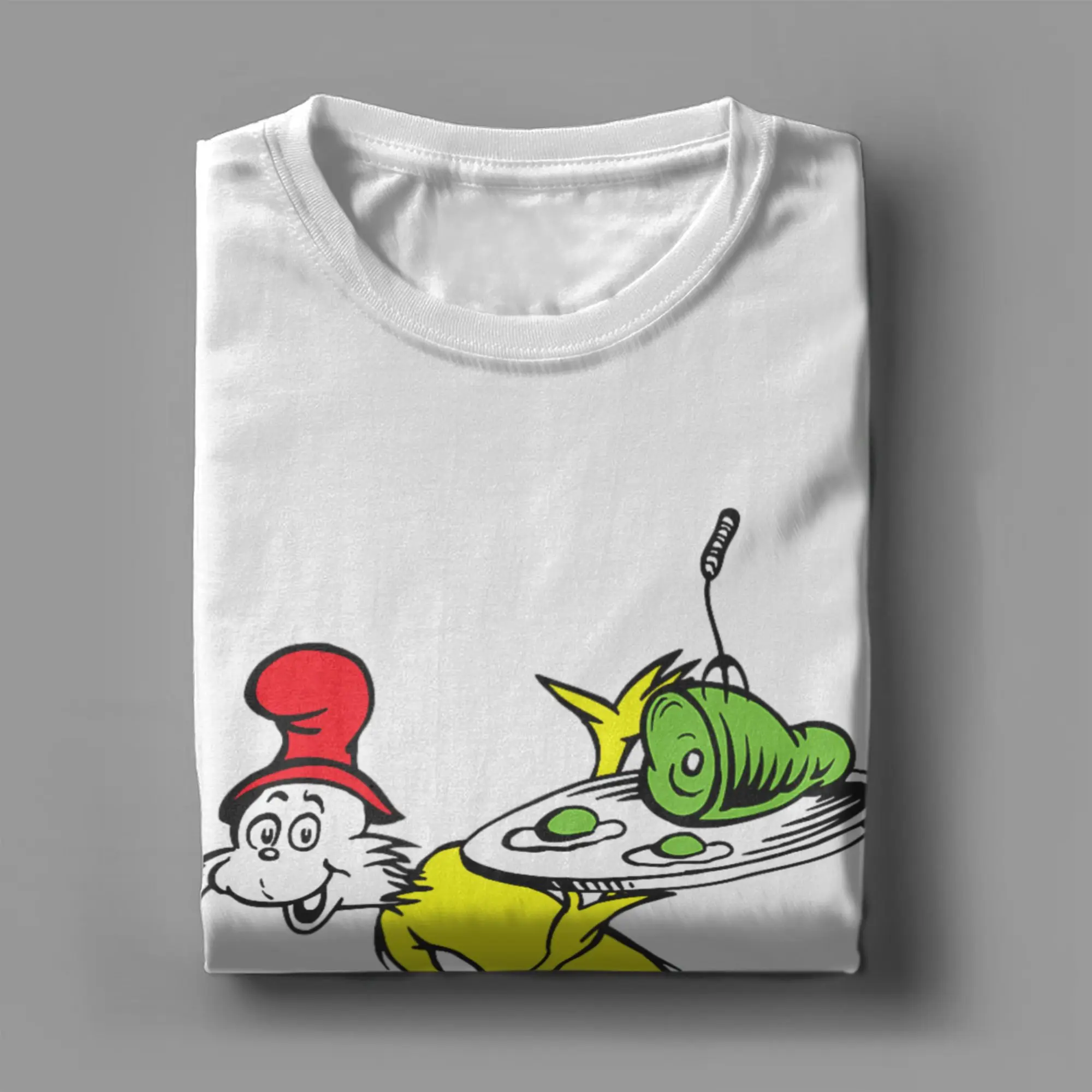 Dr. Seuss Characters Read  Men T Shirt  Novelty Tees Short Sleeve Crew Neck T-Shirt Pure Cotton Graphic Clothes