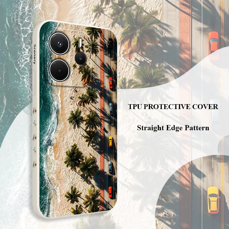 

Seaside Scenery Phone Case For Xiaomi Redmi Note 14 13 12 12S 11 11S 10 10S 9 9S 15 15C 14C Pro Plus 4G 5G Liquid Silicone Cover