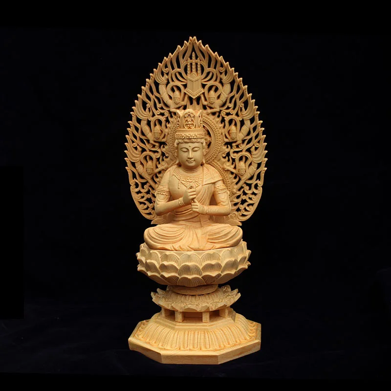 Solid Wood Carving Big Day Tathagata Buddha Statue，large Size Decorative Buddhas Luxury Home Decor Feng Shui Statue 28cm