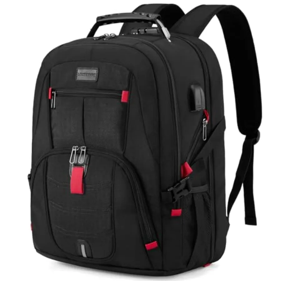 

Laptop Backpack for Men Women Waterproof Anti-Theft Travel Backpack with USB Charging Port and Lock