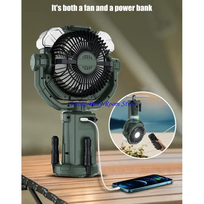 k1adポータブルミストスプレーキャンプファンusb充電式軽量ファン屋外用の軽量ファン