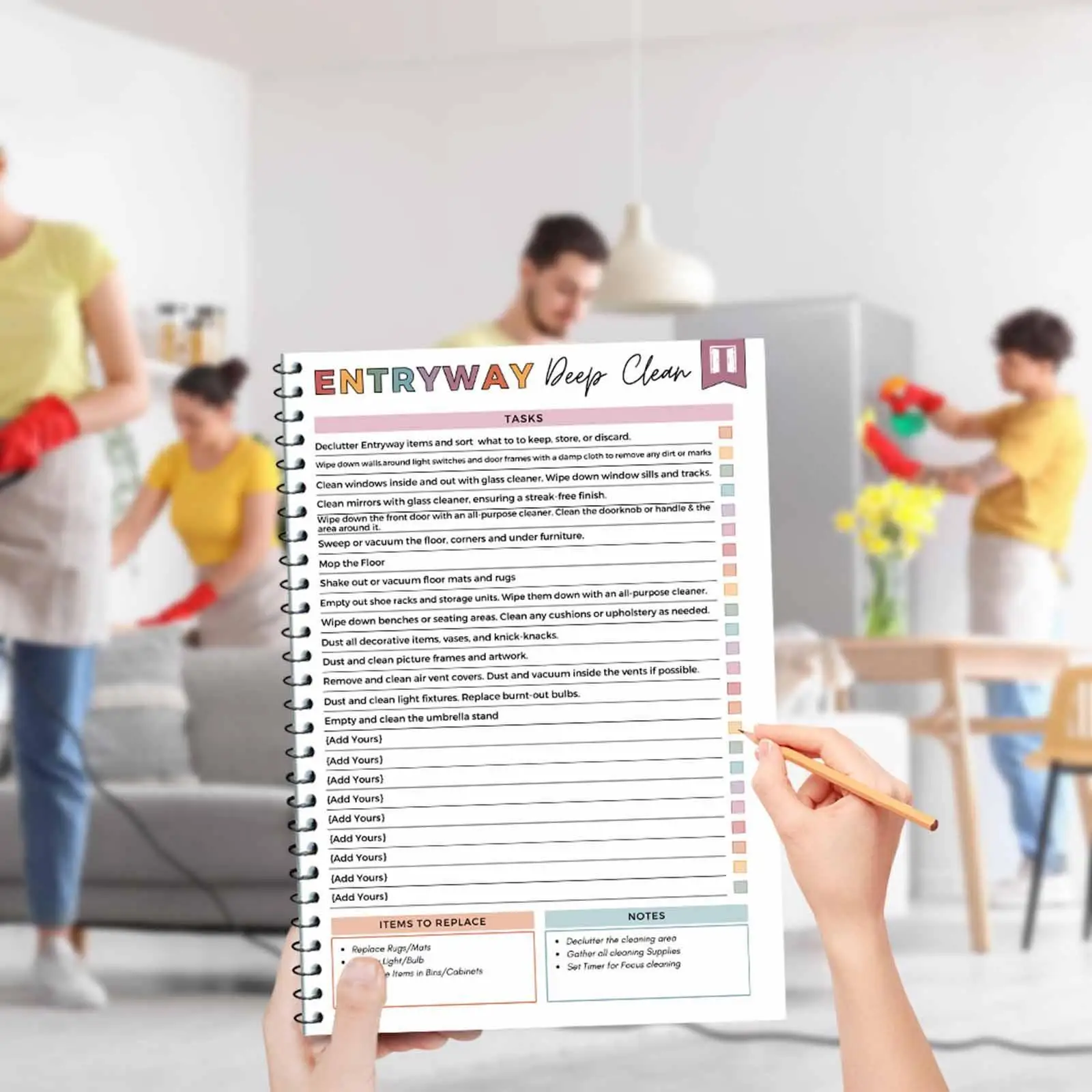 أداة تنظيف وتنظيم جدول خطة التنظيف، متعددة الاستخدامات، أنيقة وممتعة، هدية مريحة، منظم يومي أسبوعي شهري