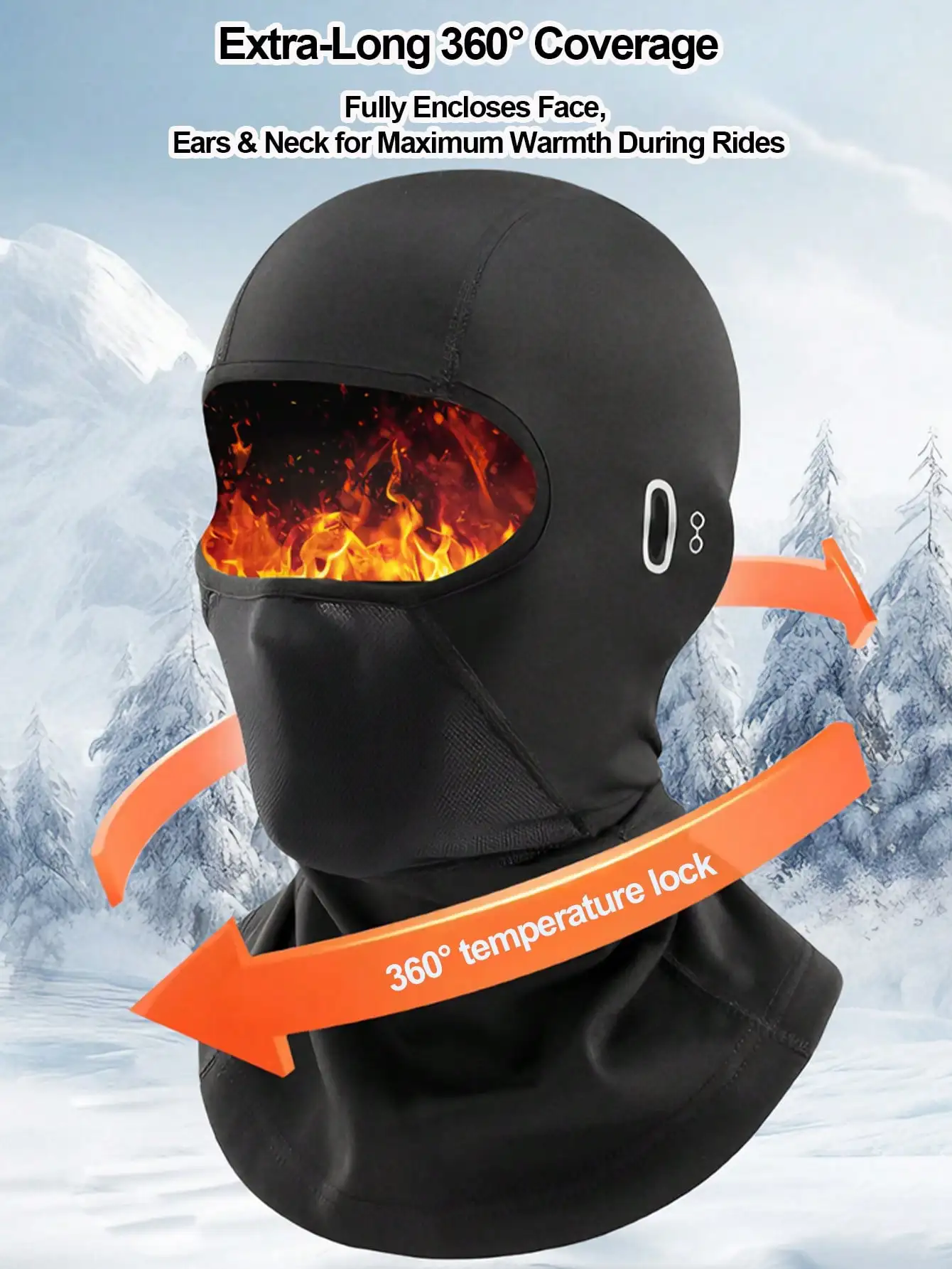 1-teilige Fleece-Halswärmer-Thermo-Sturmhaube – winddichte Unisex-Gesichtsmaske, Helm-kompatibel für Wärme und Schutz