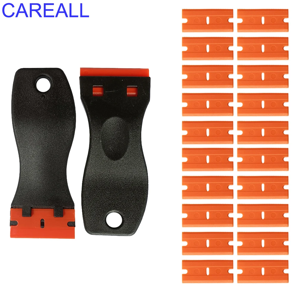 CAREALL Scraper for Car Glass with Blades Window Glass Glue Sticker Remover Razor Blade Clean Scraper Ceramic Hob Auto Squeegee