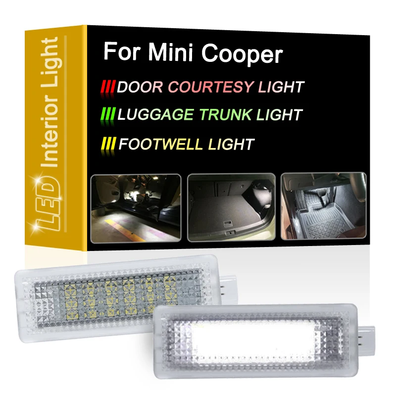 12V White LED Door Courtesy Luggage Trunk Footwell Light Assembly For Mini Cooper R50 R52 R53 R55 R56 R57 R60