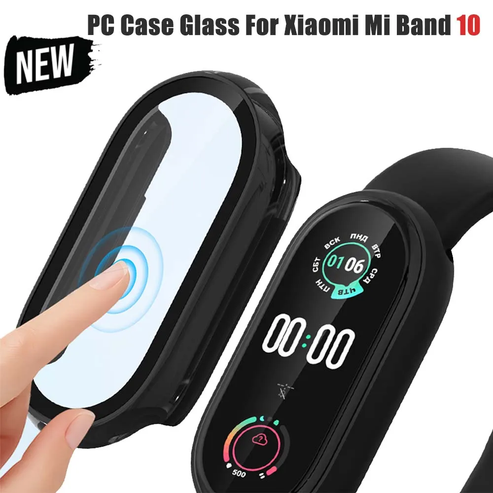 �y�Z�[�����zPC �P�[�X + �K���X Xiaomi Mi Band 10 �I�[�����E���h�o���p�[�A���`�X�N���b�`�ی�X�}�[�g�o���h�J�o�[ HD �X�N���[���v���e�N�^�[ MiBand 10 �p