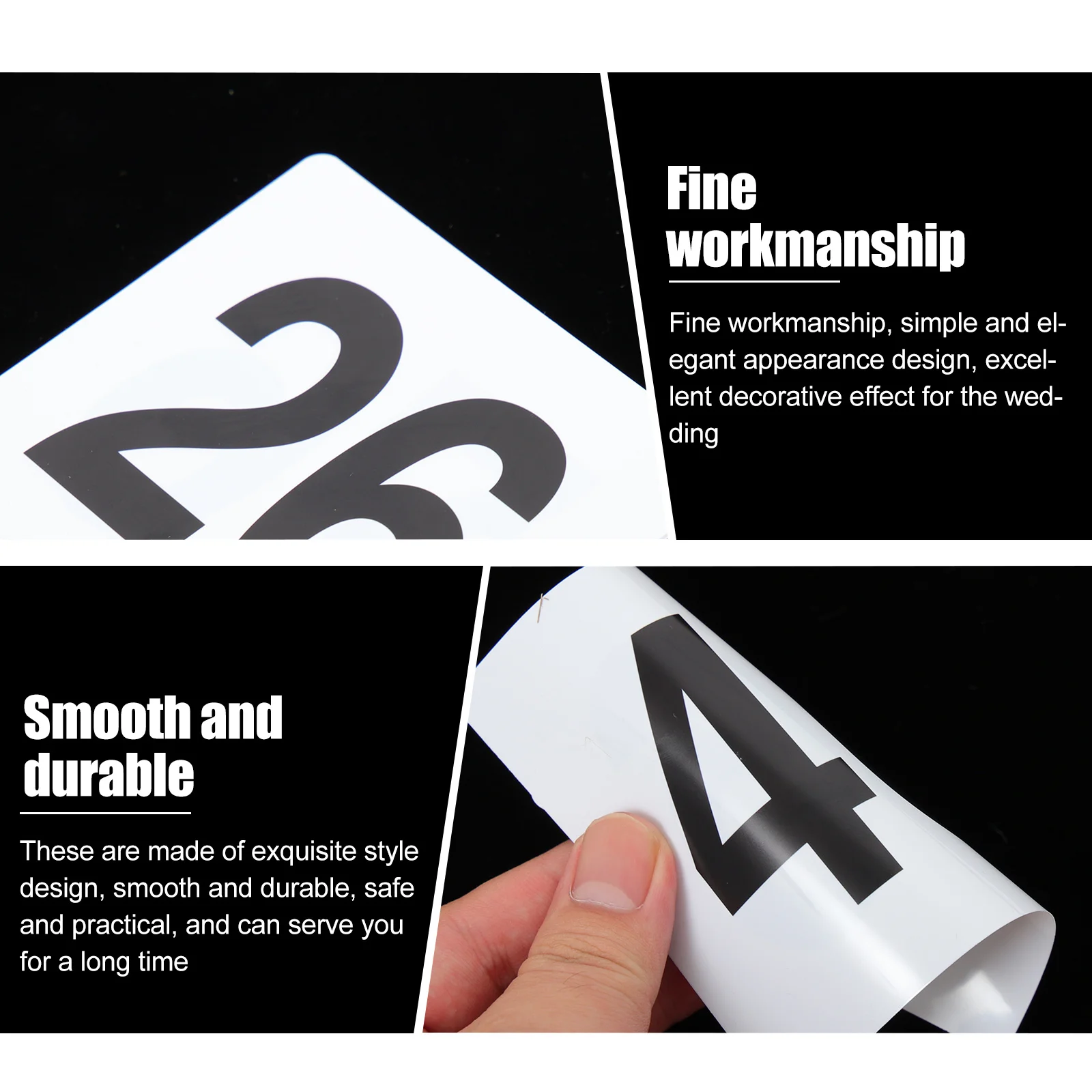 

25pcs Plastic Numbered Signs Wedding Reserved Seat Table Tents Reusable Pvc Chair Signs Banquet Party Gala Table Number