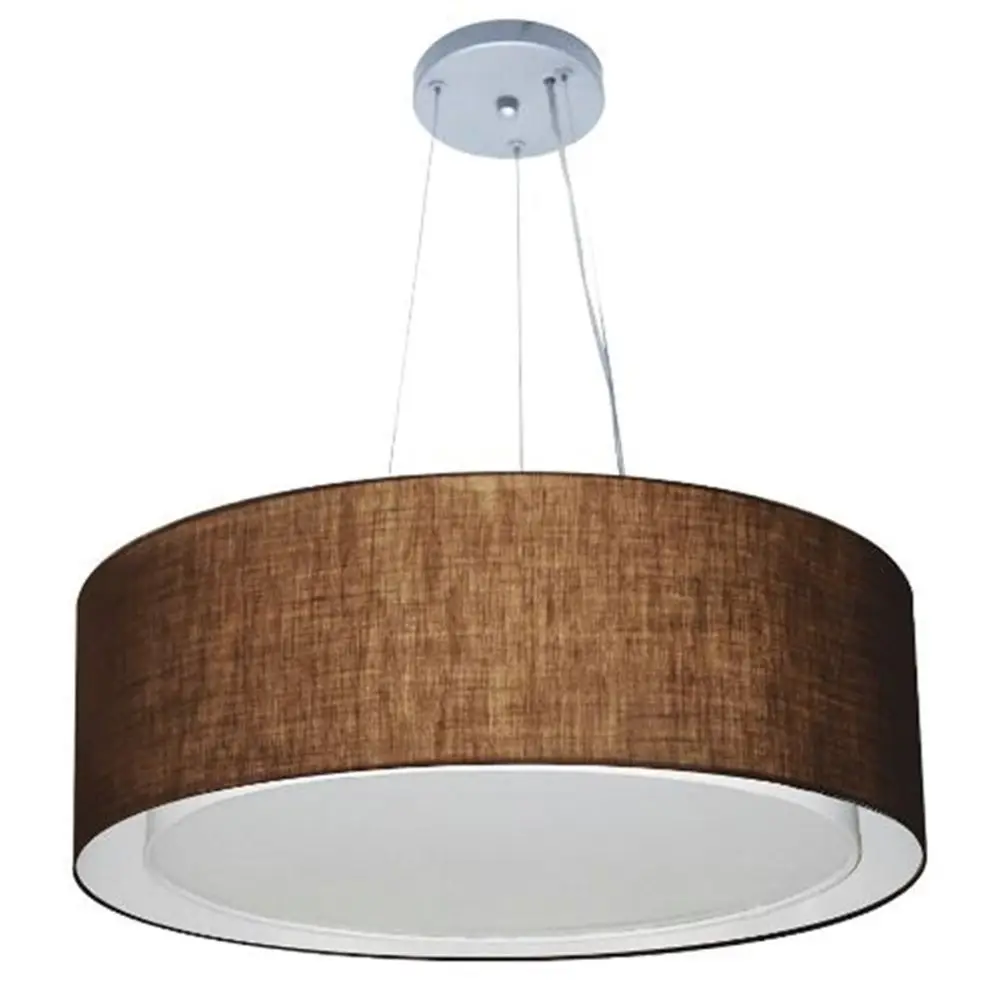 Md-4126 Double Cylinder Pendant Chandelier Dome Fabric 80x30cm Coffee-Bivolt