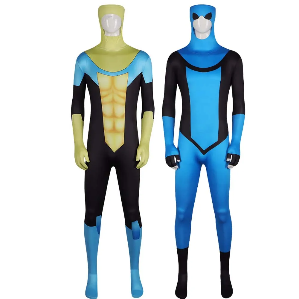 

Halloween Carnival Party Suit Adult Men Invincible Mark Grayson Zentai Jumpsuit Cosplay Costume