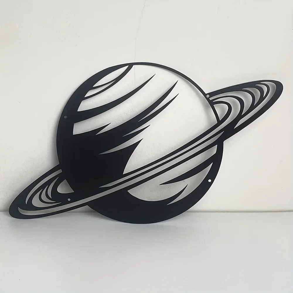 

CIFBUY Deco Black Metal Planet Silhouette Home Decor Hanging Art Sign Room Bar Decor Wall Decor Metal Wall Hanging for Livingroo