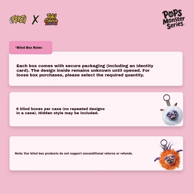 الأصلي Feisty الحيوانات الأليفة الملوثات العضوية الثابتة الوحش سلسلة التماثيل صندوق أعمى الوجه تغيير دمية معسر اللعب أفخم قلادة هالوين الاطفال هدية