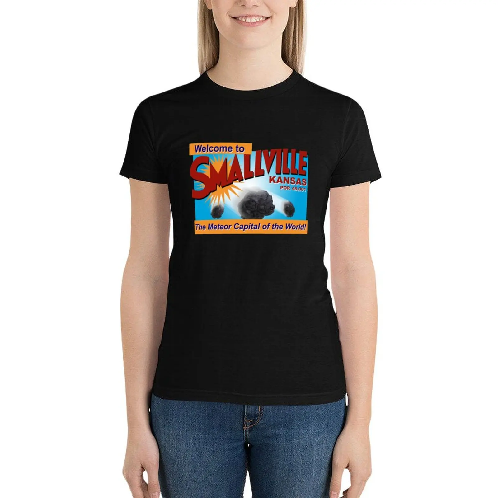 Smallville TShirtThe Meteor Capital of the World T-Shirt heavyweights animal print shirt for girls graphics Women t shirt