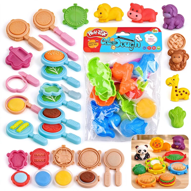 conjunto-de-massa-de-modelar-para-criancas-2-conjuntos-de-acessorios-de-massa-colorida-moldes-de-dinossauro-comida-animais-massa-de-modelar-brinquedos-de-argila-para-artesanato-diy-infantil