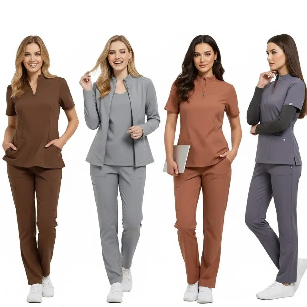 

Women's Surgical Scrub Overall | Solid Color Stand-Up Collar | Straight Pants | Hand-Washing Workwear – Ideal for Oral Clinics