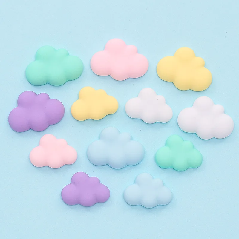 20Pcs New Cute Cloud Flat back Resin Cabochon Scrapbooking For Phone Deco Parts DIY Hair Bows Clips Making Accessories