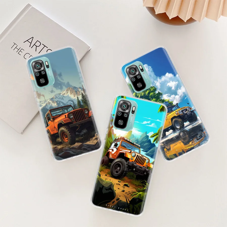 Off Road Vehicle Tourism Scenery Phone Case For Xiaomi Redmi Note 12 11 Pro Plus 5G 12S 10S 11S 4G 11T 11S 11E 10 9T 9 9S 8 8T 7