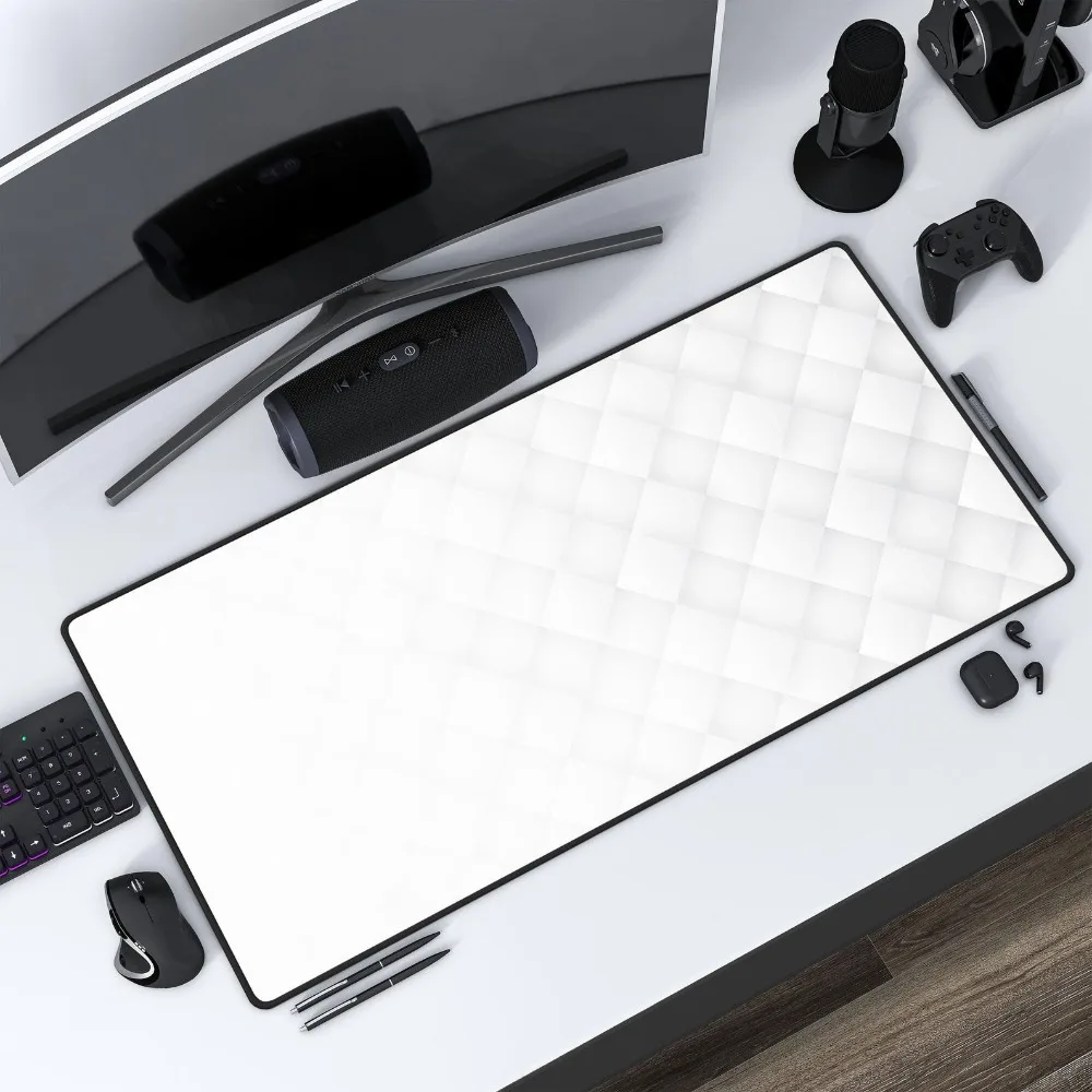 Diamond White Desk Mat: Neoprene Keyboard Pad, Office Decor alfombrillas gaming decoração setup gamer mouse pad grande
